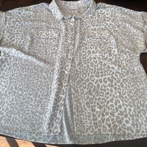 Belle by Kim Gravel Woven Camp Shirt  - Size 2X